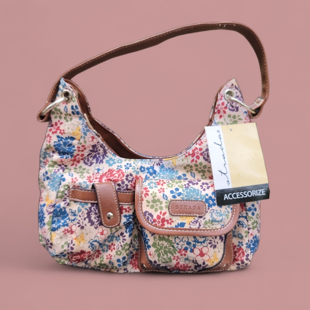New Strada Floral Shoulder Bag Purse Multicolor